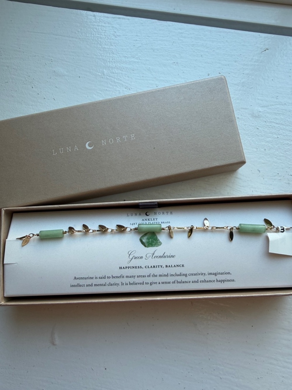 Green Aventurine Gold Anklet